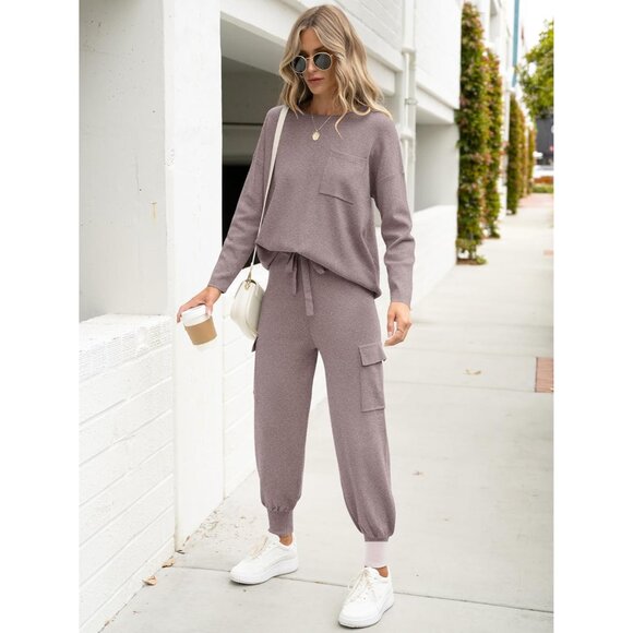 Women's Knit Sweater Set Small Casual Lounge Jogger Pants Fall - Picture 6 of 8